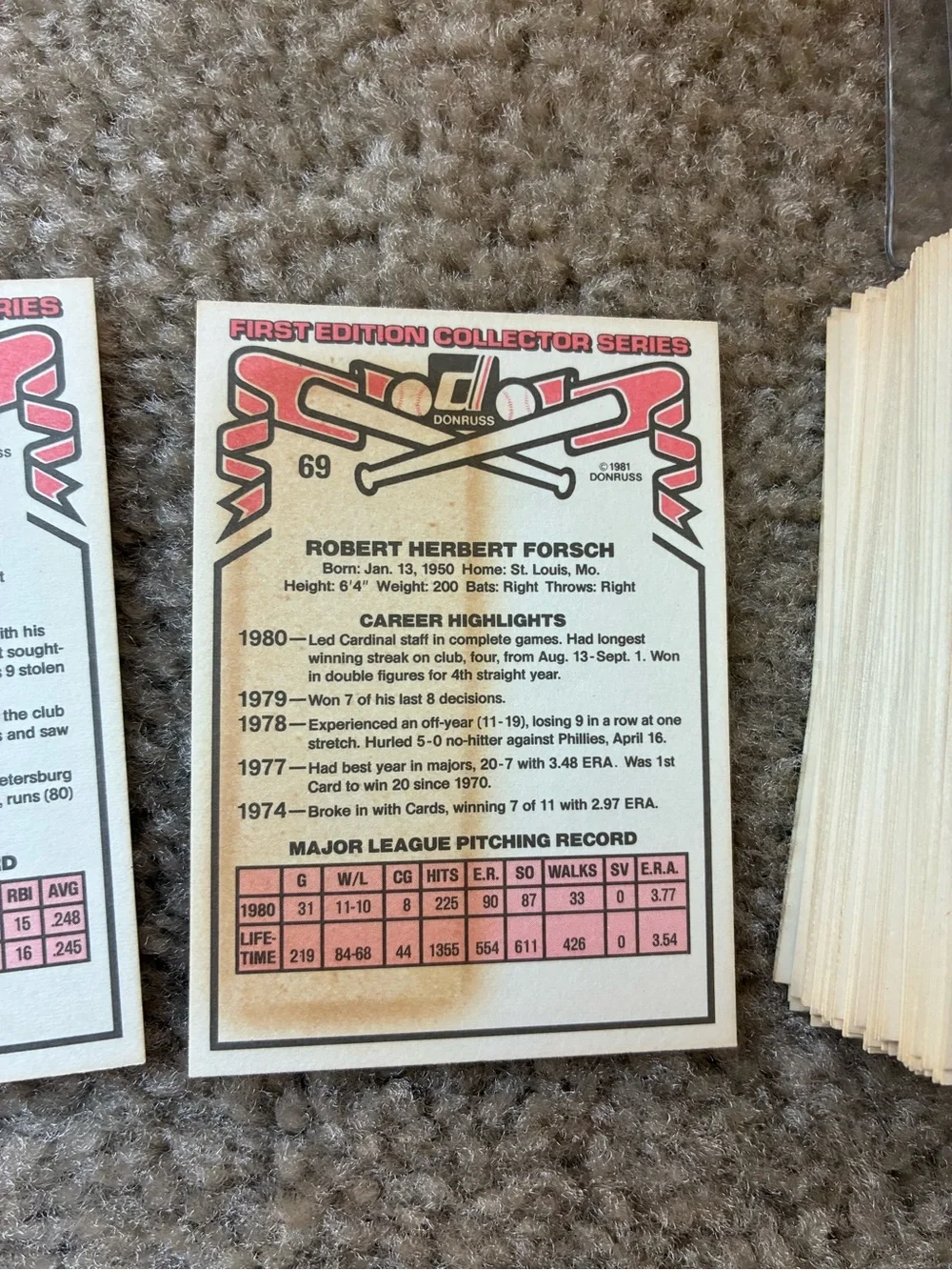 Vintage Baseball Card Lot - 1981 Donruss Complete Set-Raines RC